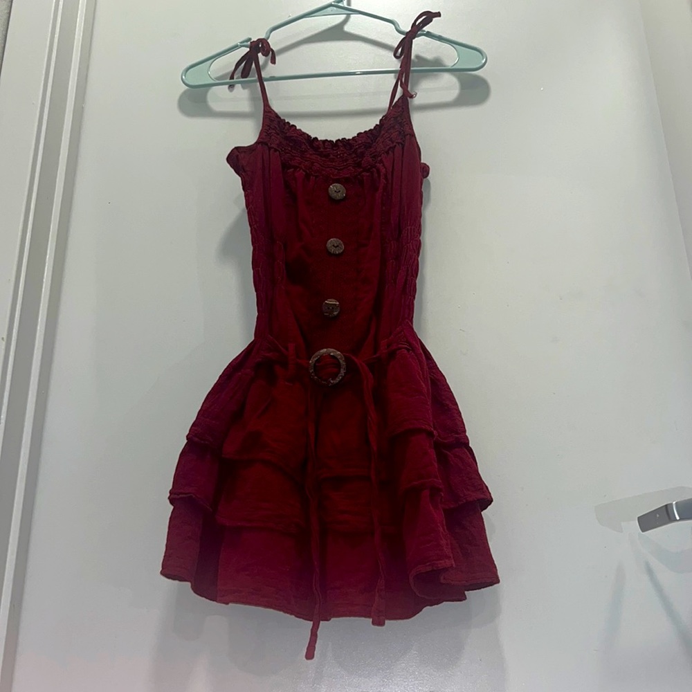 Handmade one size maroon red dress